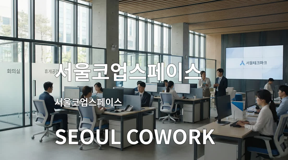 첫 프레임: 유리벽에 박은 한글이 완벽하게 선명하다